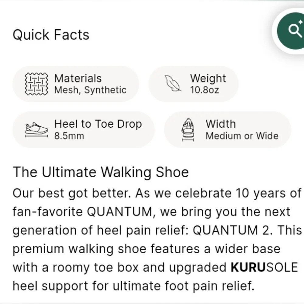 Kuru Quantum 2 Black Plantar Fascitis Orthopedic Support Walking Work Shoes 7W